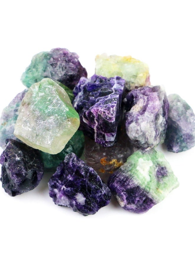 Fireboomoon 2lb/950g Rough Natural Fluorite Stone Raw Rainbow Fluorite Gemstone Crystal Rock - Image 1